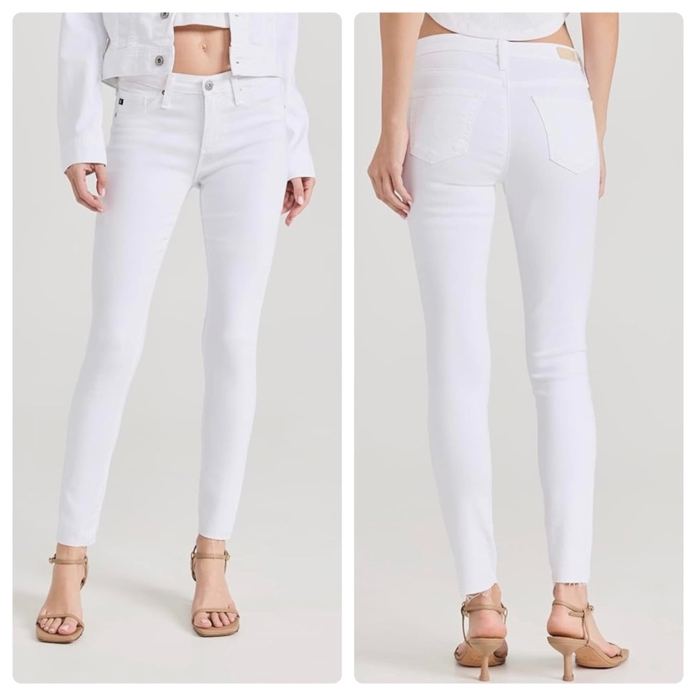 AG Adriano Goldschmied Jeans Women 32R White Abbey Ankle Skinny Preppy Norm core